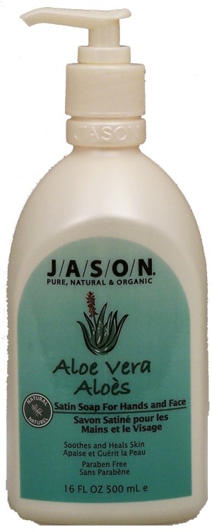 Jason Natural Cosmetics aloe vera satin soap for hands and face; pure, natural & organic 16 fluid ounce