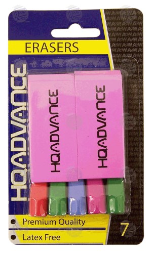 HQ Advance 2 block erasers and 5 pencil cap erasers 7 count