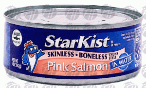 Star Kist pink salmon in water, boneless, skinless 5 ounce