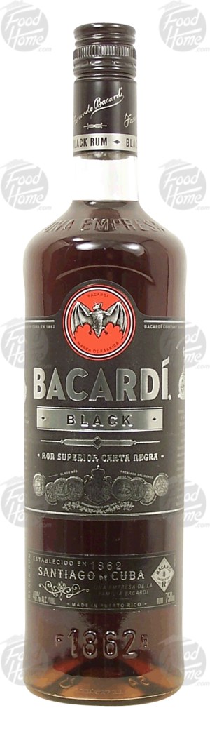Bacardi Black rum, 40% alc. by vol. 750 milliliter