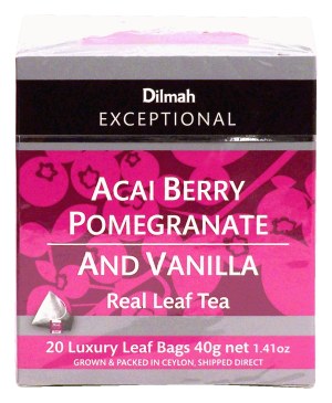 Dilmah Exceptional acai berry pomegranate and vanilla real leaf tea, 20-bags 1.41 ounce