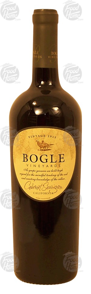 Bogle cabernet sauvignon wine of California, 13.5% alc. by vol. 750 milliliter