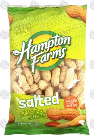 Hampton Farm salted & roasted peanuts in shell 8 ounce