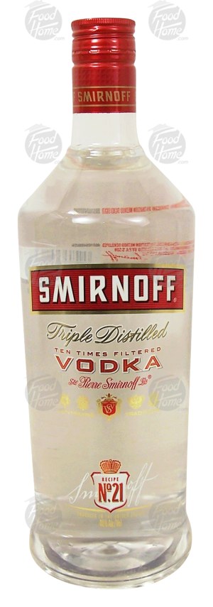 Smirnoff No. 21 vodka, triple distilled, 40% alc. by vol. 750 milliliter