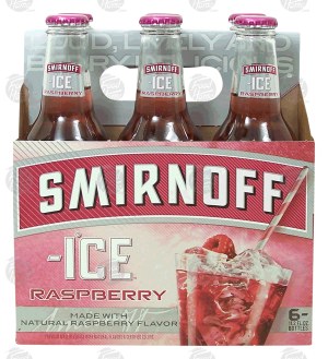 Smirnoff Twisted V Raspberry premium malt beverage, 5% alc/vol, 6 12-ounce glass bottles 6 pack