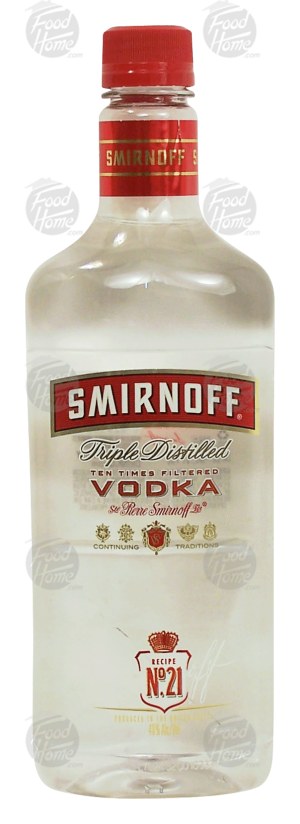Smirnoff vodka, triple distilled, 40% alc. by vol. 1.75