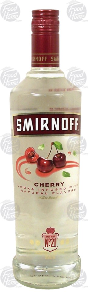Smirnoff No. 21 cherry flavor vodka, 35% alc. by vol. 750 milliliter