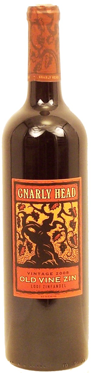 Gnarly Head Old Vine Zin lodi zinfandel wine of Manteca California, 14.5% alc. by vol. 750 milliliter