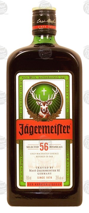 Jagermeister selected 56 botanicals liqueur cold macerated essence refined in oak, 35% alc. by vol. 750 milliliter