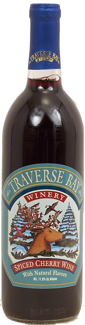 Traverse Bay Winery spiced cherry wine with natural flavors, 11% alc. by vol. 750 milliliter