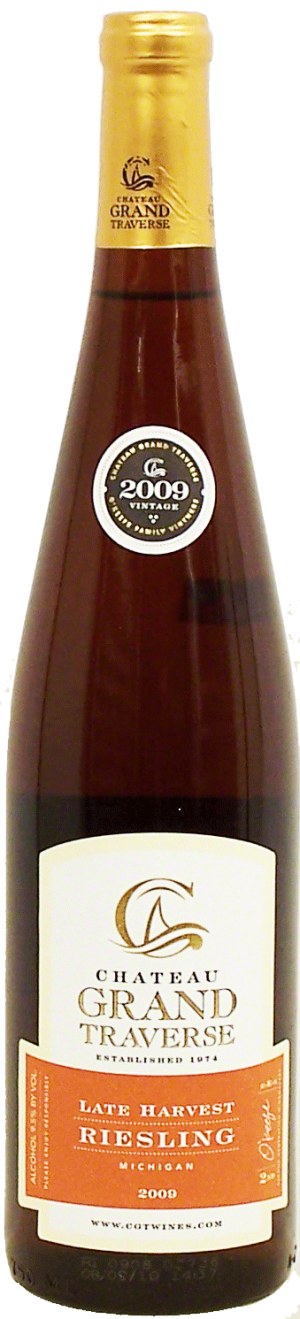 Chateau Grand Traverse Late Harvest riesling wine of Michigan, 9.5% alc. by vol. 750 milliliter