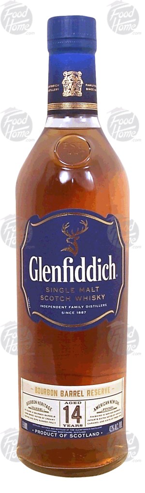 Glenfiddich Bourbon Barrel Reserve single malt scotch whisky, aged 14 years, 43% alc. by vol. 750 milliliter