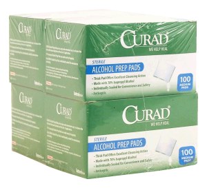 Curad sterile alcohol prep pads, 100-count medium 4 pack