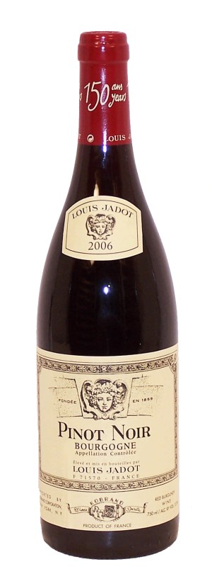 Louis Jadot pinot noir, france, 12.5% alc./vol. 750 milliliter