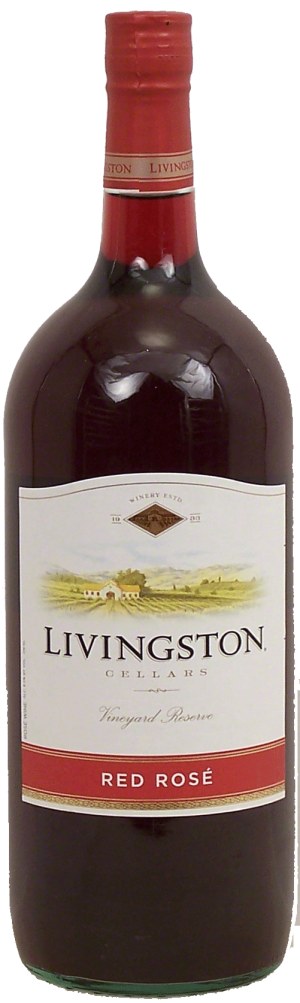Livingston Cellars red rose table wine of California , 8.5% alc. by vol. 1.5
