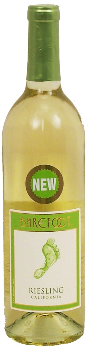 Barefoot riesling wine of California, 11.5% alc. by vol. 750 milliliter