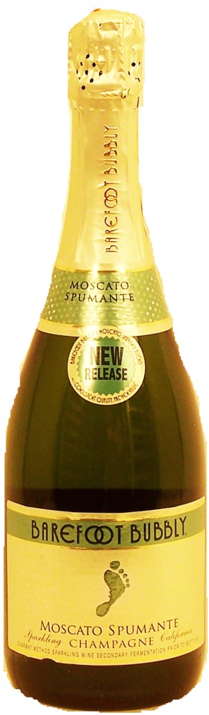 Barefoot Bubbly moscato supmante sparkling wine of California, 8.5% alc. by vol. 750 milliliter