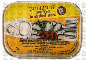 Bull Dog sardines in mustard sauce 3.75 ounce