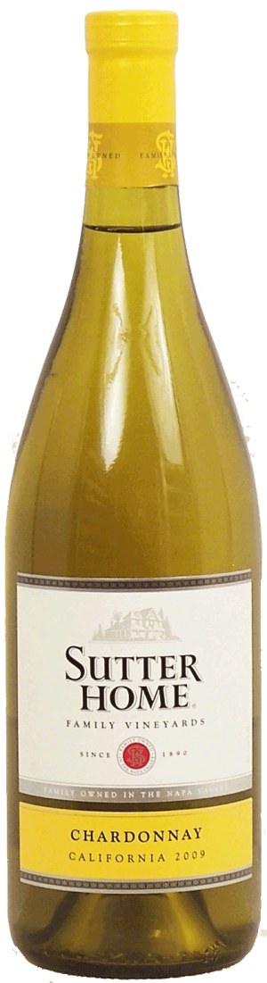 Sutter Home Family Vineyards chardonnay wine of Napa Valley California, 13% alc. by vol. 750 milliliter