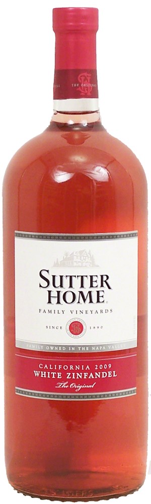 Sutter Home white zinfandel wine of California, 9.5% alc. by vol. 1.5