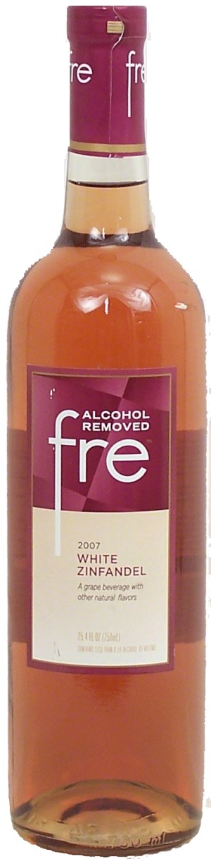 Sutter Home Fre white zinfandel grape beverage, alcohol removed 750 milliliter