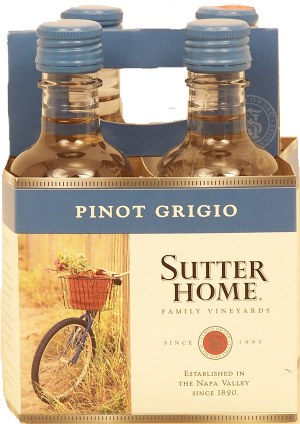 Sutter Home pinot grigio wine of Napa Valley, 13% alc. by vol., 187-ml single serve 4 pack
