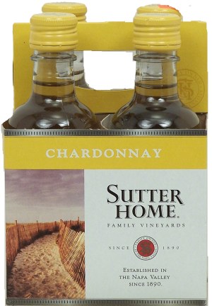 Sutter Home Family Vineyards chardonnay wine of Napa Valley, 13% alc. by vol., 187-ml single serve 4 pack