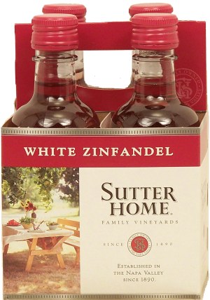 Sutter Home Family Vineyards white zinfandel wine of Napa Valley, 9.5% alc. by vol., 187-ml single serve 4 pack