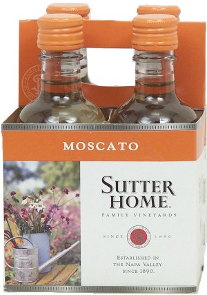 Sutter Home Family Vineyards moscato wine of Napa Valley, 10% alc. by vol., 187-ml single serve 4 pack