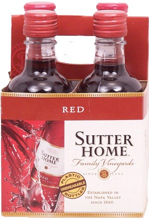 Sutter Home Family Vineyards red wine of Napa Valley, 12.5% alc. by vol., 187-ml single serves 4 pack