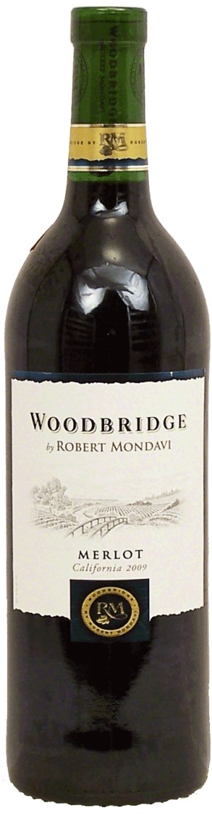 Woodbridge by Robert Mondavi merlot wine of California, 13.5% alc. by vol. 750 milliliter