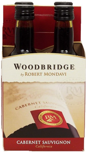 Woodbridge by Robert Mondavi cabernet sauvignon wine of California, 13.5% alc. by vol., 187-ml single serve 4 pack