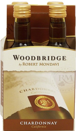 Woodbridge by Robert Mondavi chardonnay wine of California, 13% alc. by vol., 187-ml single serve 4 pack