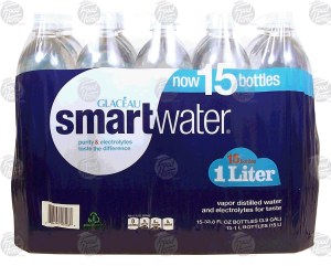 Glaceau smart vapor distilled water and electrolytes for taste, 1-liter 15 pack