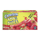 CapriSun 100% Juice berry breeze, berry flavored blend of 3 real fruit juices, 10 6-fl. oz. pouches 60 fluid ounce