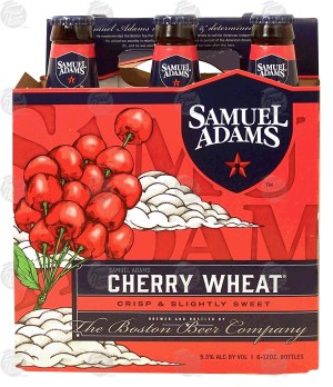Sam Adams Cherry Wheat crisp & slightly sweet beer, 12-fl. oz., 5.3% alc. by vol. 6 pack