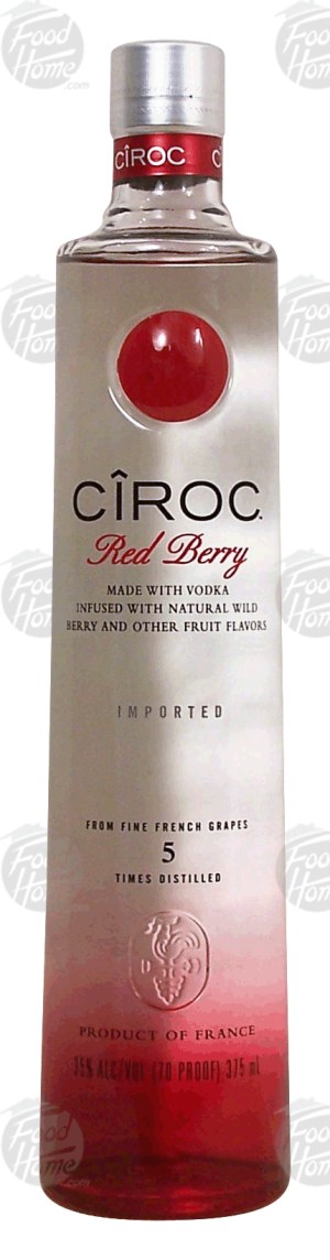Ciroc red berry flavored vodka imported from France, 35% alc. by vol 375 milliliter