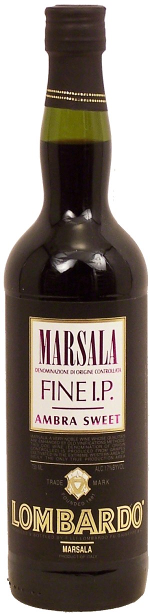 Lombardo Fine I.P. marsala wine of Italy, ambra sweet, 17% alc. by vol. 750 milliliter
