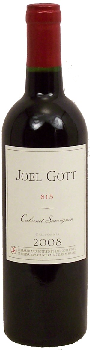 Joel Gott 815 cabernet sauvignon wine of California, 13.9% alc. by vol. 750 milliliter