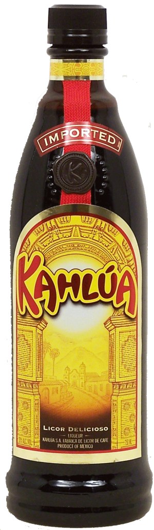Kahlua licor delicioso, product of Mexico, 20% alc. by vol. 750 milliliter