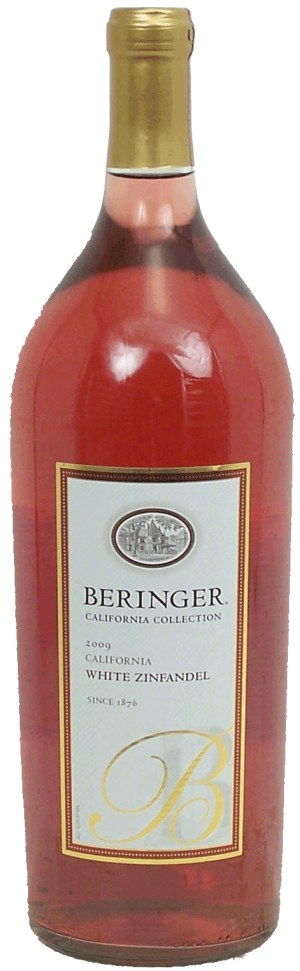 Beringer white zinfandel wine of California, 10.5% alc. by vol. 1.5