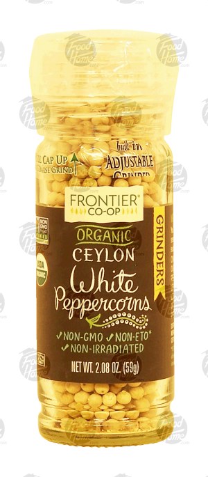 Frontier Co-op organic ceylon white peppercorns in grinder 2.08 ounce