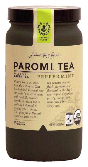 Paromi Tea peppermint full leaf green tea, 15-sachets 1.6 ounce
