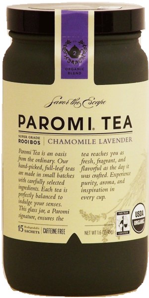 Paromi Tea chamomile lavender super grade rooibos tea, caffeine free, 15-sachets 1.6 ounce