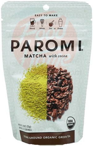 Paromi Tea matcha with cocoa stone-ground organic green tea 1.23 ounce
