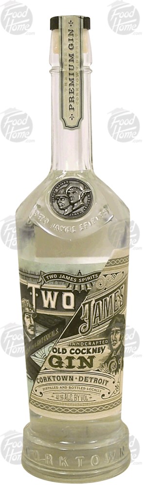 Two James old cockney gin, from Corktown Detroit, 41% alc. by vol. 750 milliliter