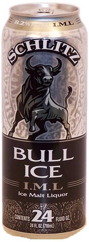 Schlitz Bull Ice domestic malt liquor, 24-fl. oz. 24 fluid ounce