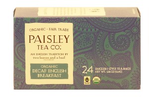 Paisley Tea Co. decaf english breakfast, 24-count english style tea bags 1.86 ounce