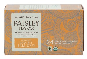 Paisley Tea Co. double earl grey organic english style tea bags, 24-count 1.86 ounce