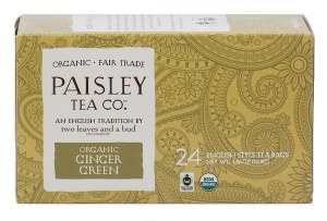 Paisley Tea Co. organic ginger green tea, english style bags, 24-count 1.86 ounce